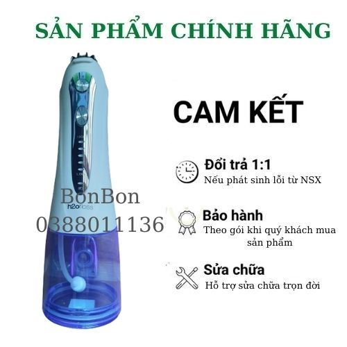 Máy tăm nước cầm tay vệ sinh răng miệng h2ofloss HF9P chất liệu cao cấp 5 chế độ Tặng túi vải đựng máy