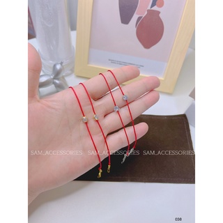 Lắc tay titan chỉ đỏ hạt đá