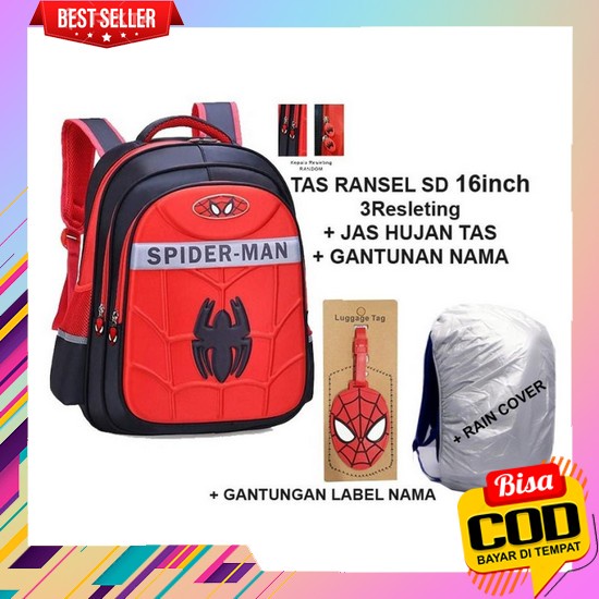 Ba Lô Đi Học 2 Trong 1 Hình Khủng Long / Người Nhện 2 Trong 1 Có 3 Dây Kéo + Thẻ Tên Tự Do Cho Bé Mẫu Giáo