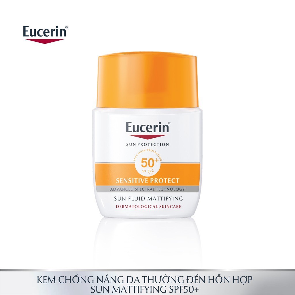 Kem chống nắng dành cho mọi loại da Eucerin Sun Fluid Mattifying Sensitive Protect SPF50+ 50ml