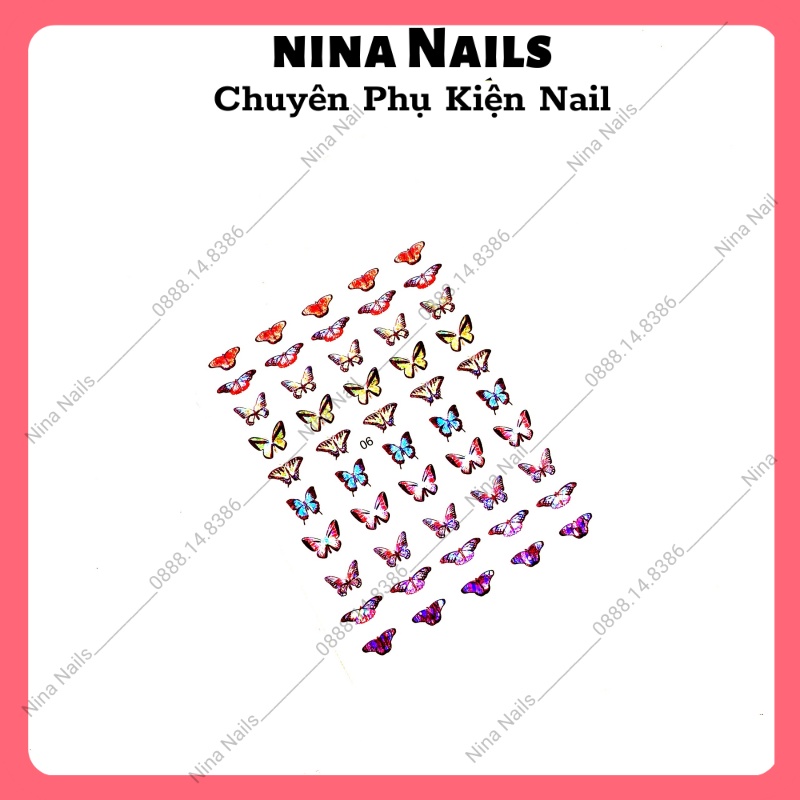 Sticker Hình Bướm Dán Móng Tay Hiệu Ứng 3D Cực Đẹp