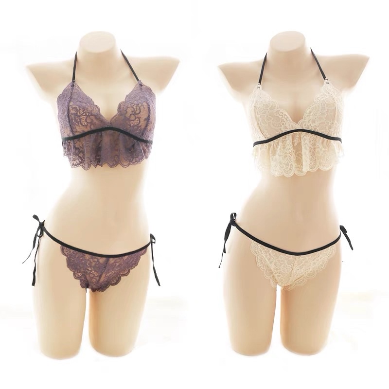 Bộ lót ren cột dây - Set ren xuyên thấu gợi cảm - Helena