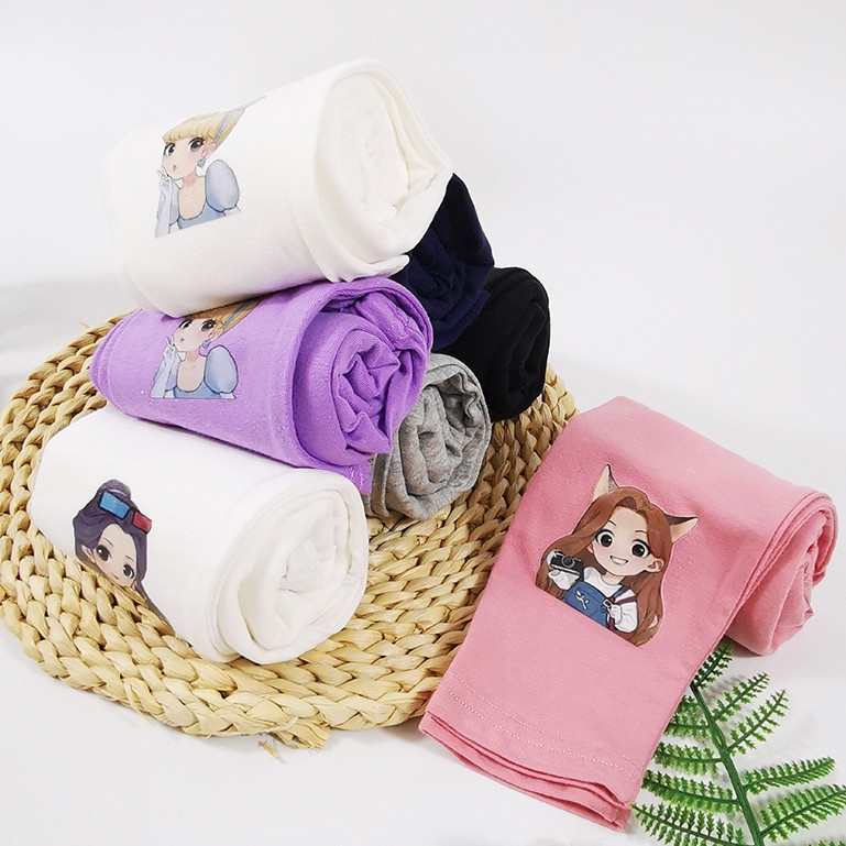 Quần Legging Cotton Màu Sắc Xinh Xắn Cho Bé Gái 100-160cm