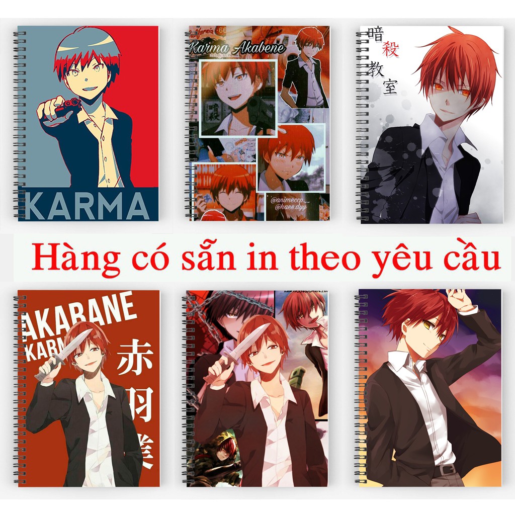 sổ tay anime manga Akabane Karma sổ gáy xoắn 200 trang