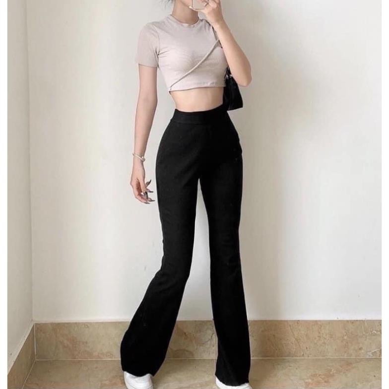QUẦN ĐEN ỐNG LOE KÉO DÁNG