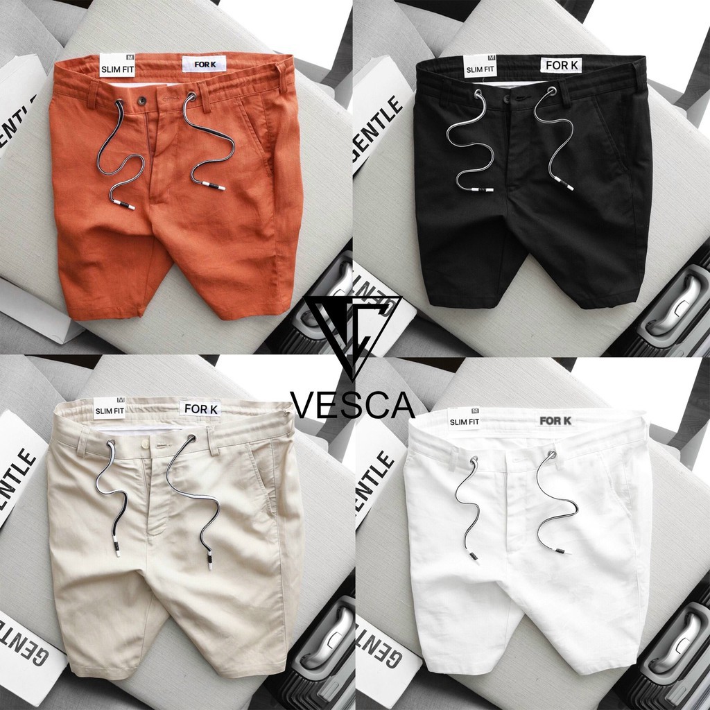 Quần đùi nam kaki màu trắng lưng thun co giãn 2 chiều form rộng Hàn Quốc | BigBuy360 - bigbuy360.vn