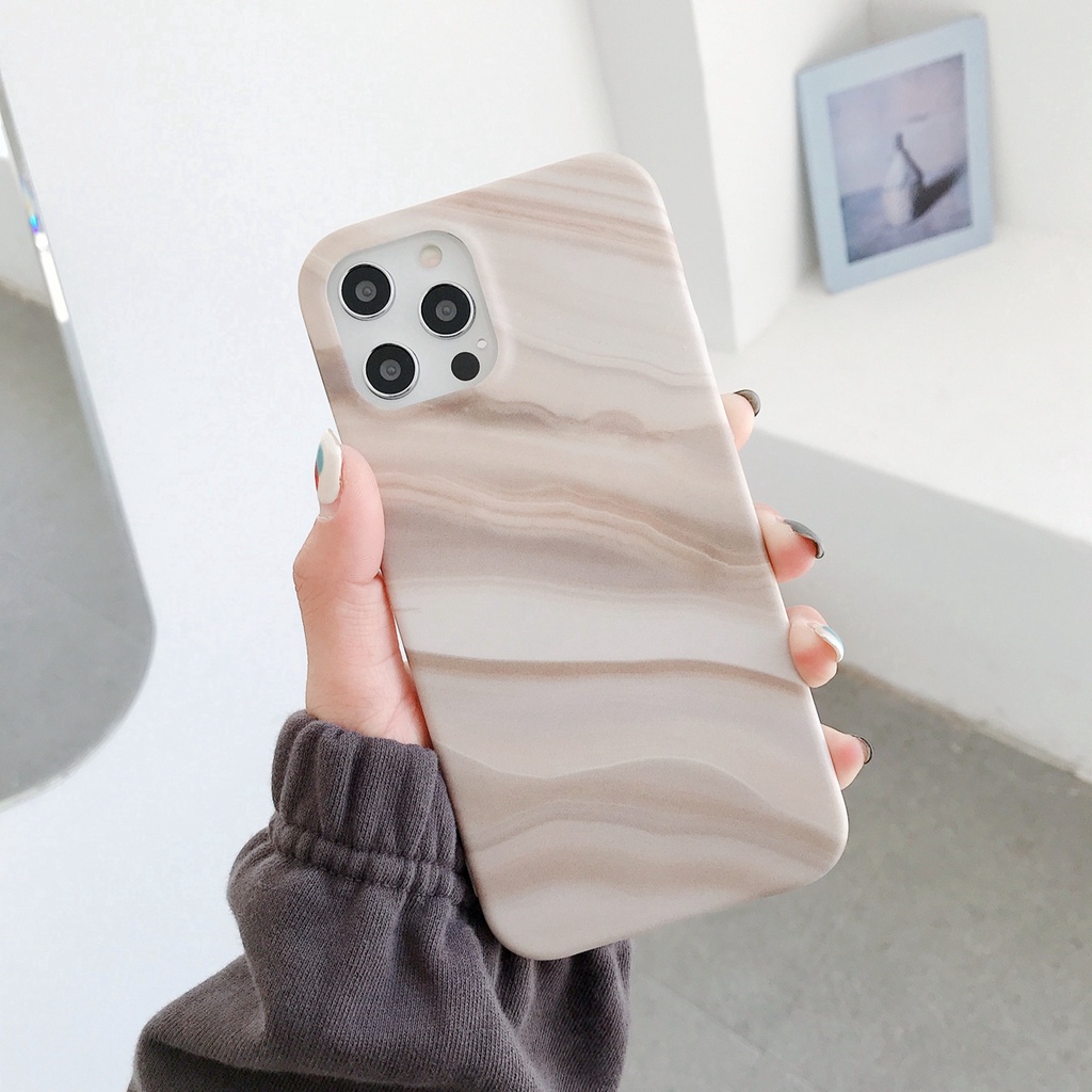 Ốp điện thoại dẻo kết cấu vân đá cẩm thạch nhám thời trang thích hợp cho iPhone 13 Pro Max 12 11 Pro Max 7 8 Plus