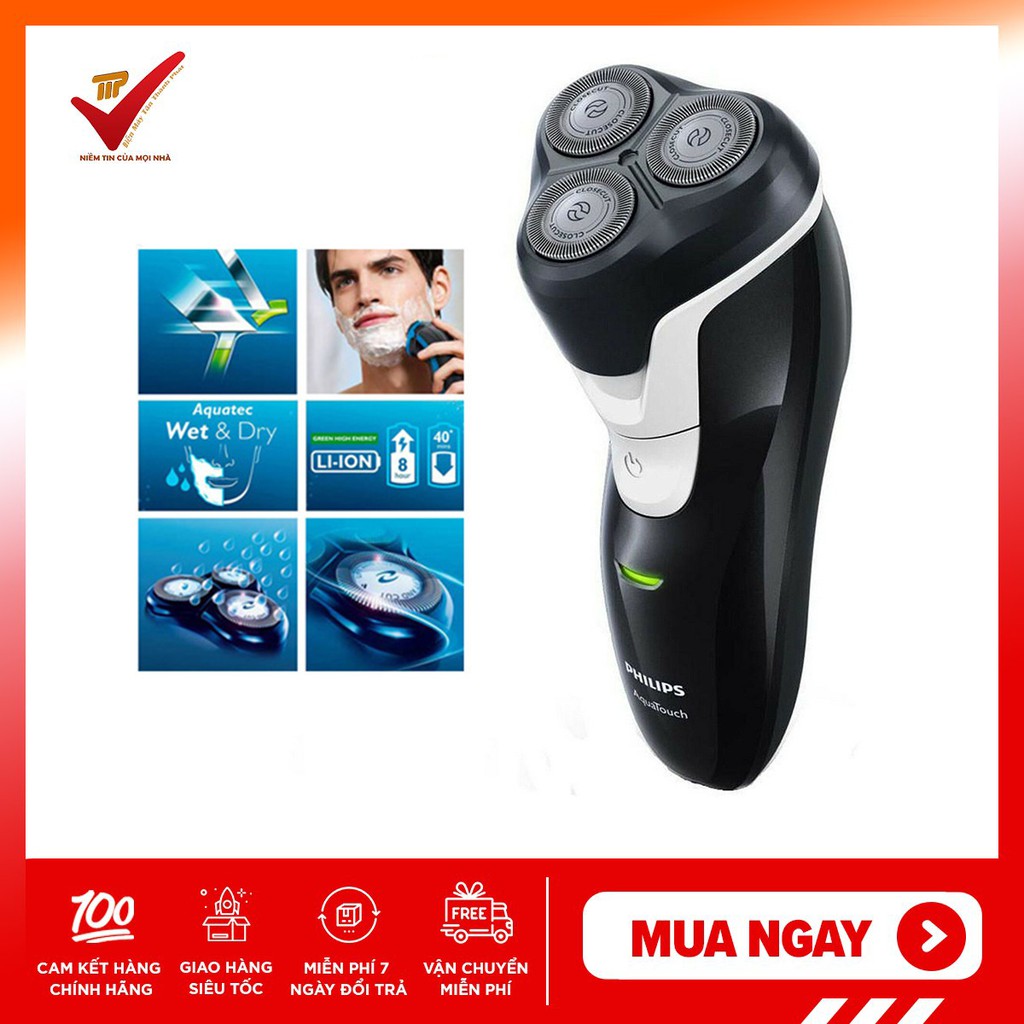 [BH 24 THÁNG] Dao cạo râu điện Philips (Cao cấp ) AT610 (thế hệ mới) Aquatouch by Agiadep