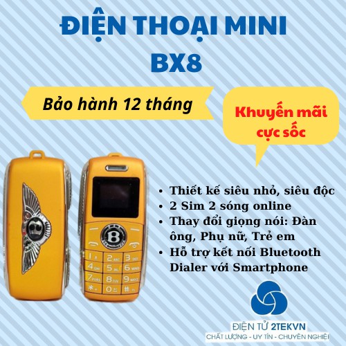 [Sốc] Điện thoại mini BX8 (Hình chìa khóa xe Bentley) 2 sim hỗ trợ chức năng thay đổi giọng nói-Bảo hành 12 tháng | BigBuy360 - bigbuy360.vn