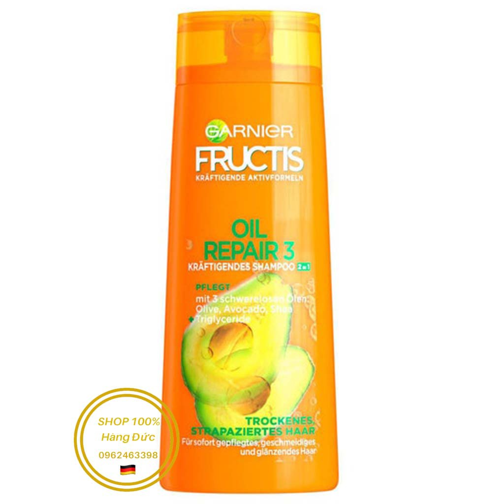 250ml - Sữa dầu gội đầu Garnier Fructis OIL Repair 3 phục hồi tóc hư tổn - Hàng Đức 100%