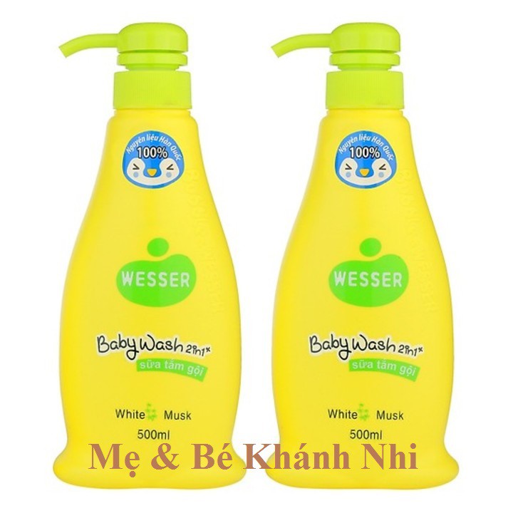 Sữa Tắm Gội Wesser 500ML - Sữa Tắm Gội Cho Bé