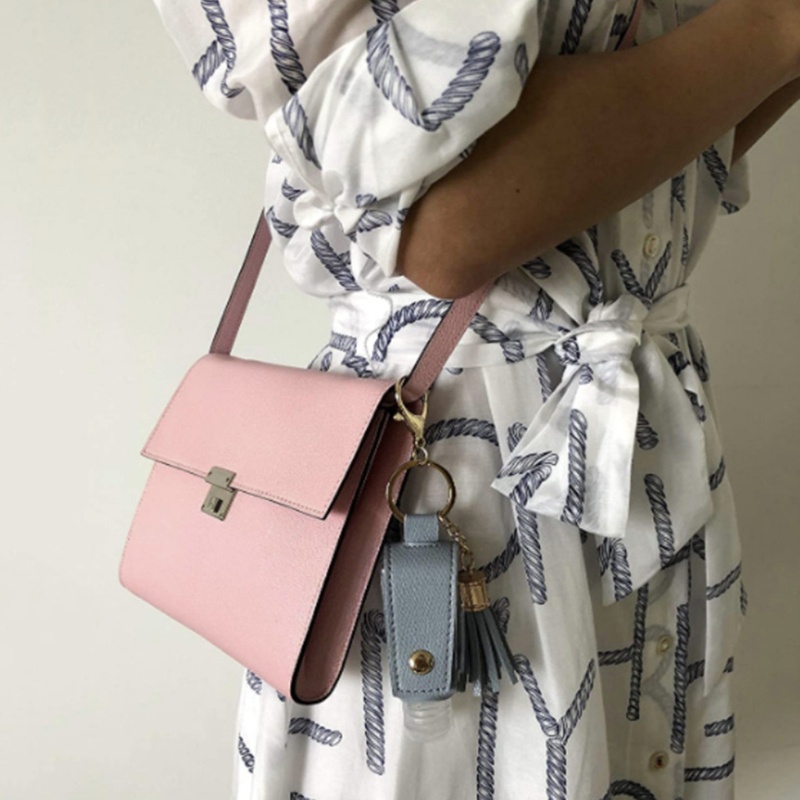 Bình Đựng Xà Phòng Rửa Tay 30ml Bằng Da PU Có Móc Khóa Tiện Dụng