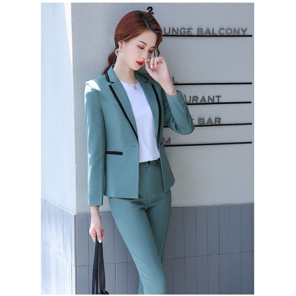 Bộ Vest nữ 1 lớp kiểu dáng Hàn Quốc, chất liệu Tuyết mưa BLY BV1 thời trang công sở cao cấp Thanh lịch Sang trọng