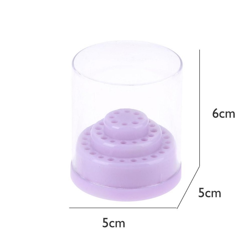 Hộp Đựng Đầu Mài Móng Tay 48 Lỗ Trong Suốt Chống Bụi Chống Ẩm