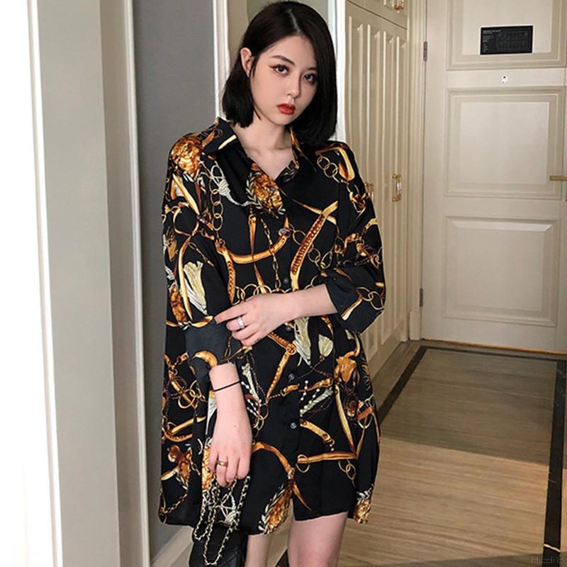 Áo sơ mi nữ tay dài kiểu dáng retro thời trang cá tính