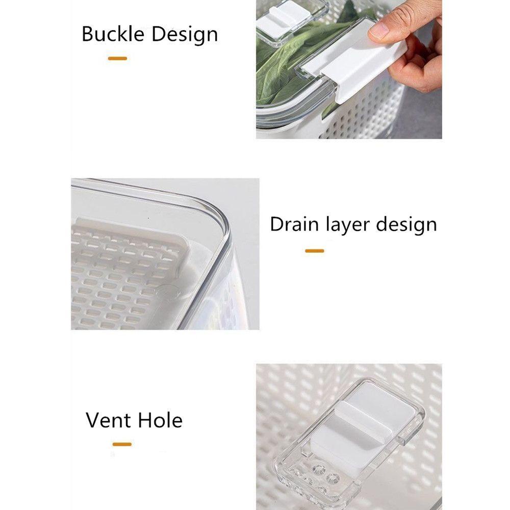KUNHEV Mẫu Đơn Hộp Đựng Trái Cây / Rau Củ Quả Trong Tủ Lạnh Có Thể Phân Loại Chống Ẩm Thiết Kế Đơn Giản Tươi Mới Dành Cho