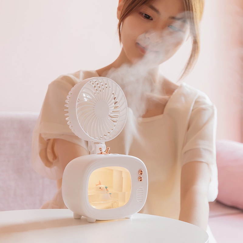 Quạt làm mát phun sương Fnelse thiết kế hình TV tích hợp đèn cho văn phòng/nhà ở
