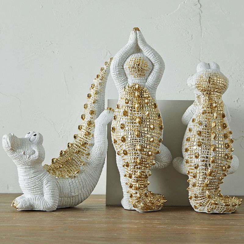 Tượng Cá Sấu Chúa Tập Yoga Home Decor Trang Trí Phòng Khách Scandinavia Modern Bắc Âu
