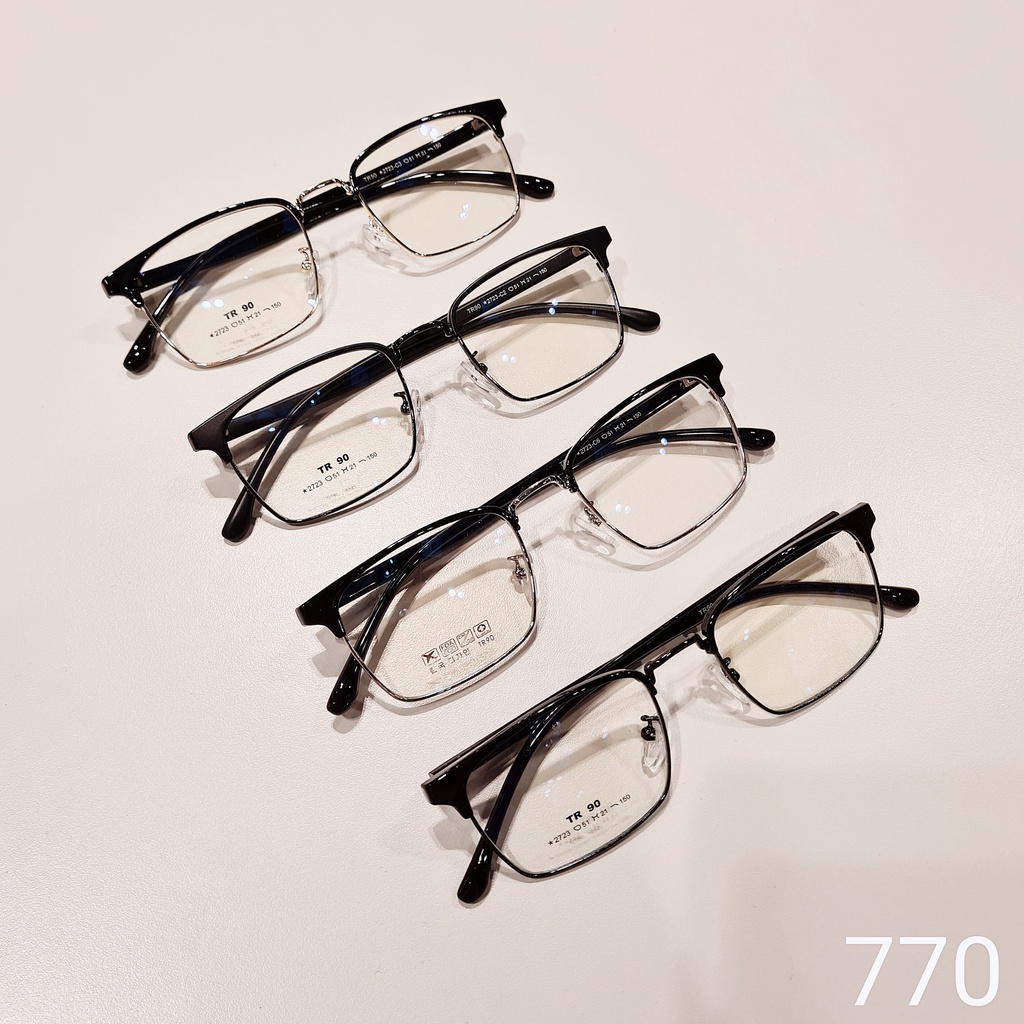 Gọng kính cận kim loại nam nữ LILYEYEWEAR mắt vuông cơ bản dễ đeo màu sắc thời trang 770