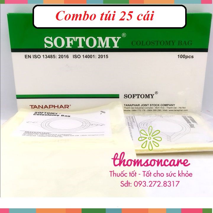 Túi hậu môn nhân tạo Softomy - Combo túi 20 cái vệ sinh tiệt trùng của Tanaphar