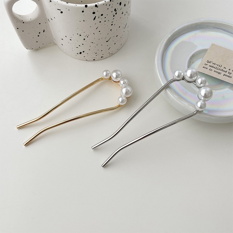 Trâm cài tóc đính hạt ngọc trâm búi tóc nữ tính