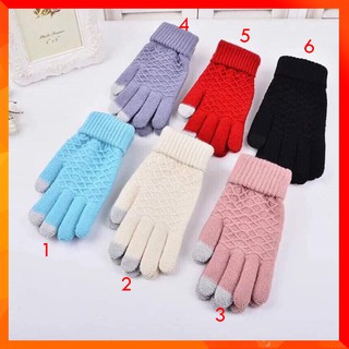 Găng Tay Len Siêu Ấm Cho Cả Nam Và Nữ Đầu Ngón Tay Có Thể Cảm Ứng Điện Thoại