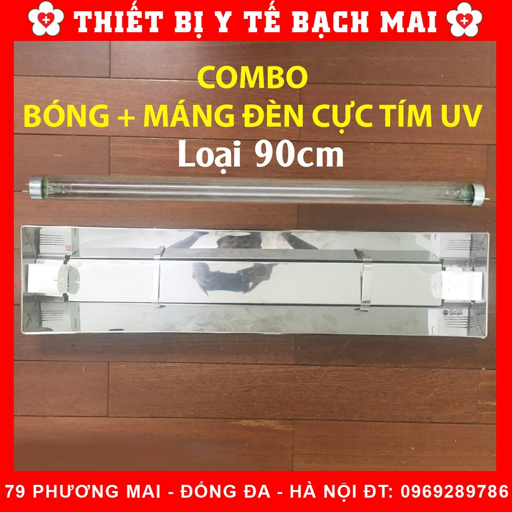 [COMBO Máng + Bóng UV 90cm ] Đèn Cực Tím Diệt Khuẩn Không Khí Inox Việt Nam