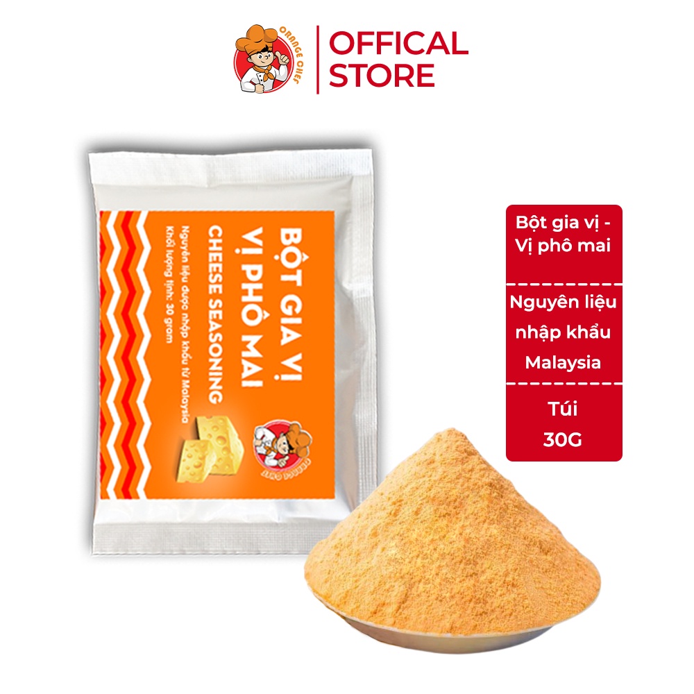 Bột phô mai lắc Orange Chef túi 30G tiện dụng - Nguyên liệu nhập khẩu Malaysia