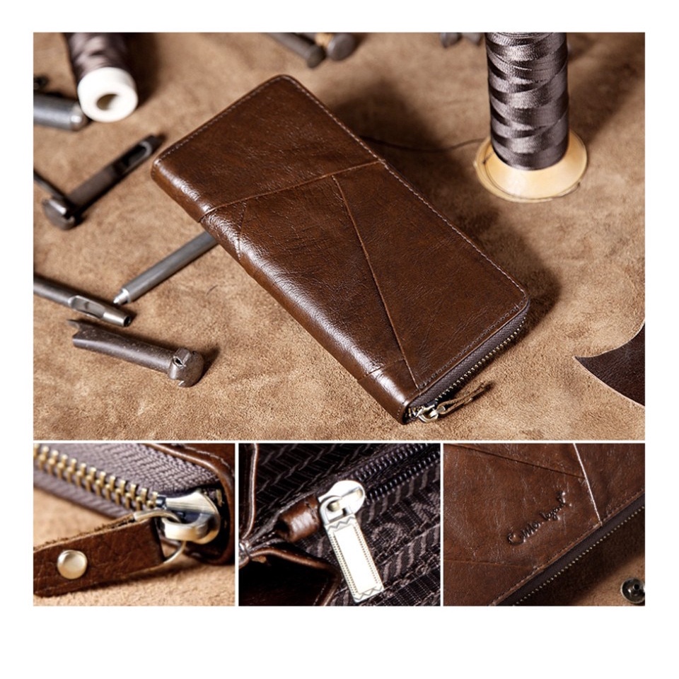 Ví COBBLER LEGEND da thật dáng dài có khóa kéo thời trang cho nữ