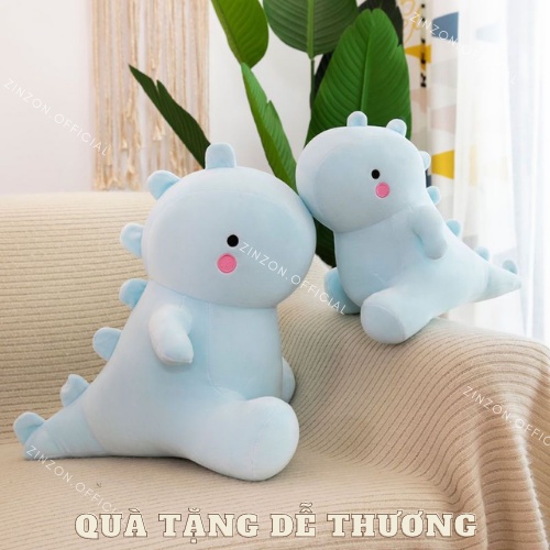 Gấu bông khủng long nhồi bông má hồng êm mịn dễ thương ZinZon