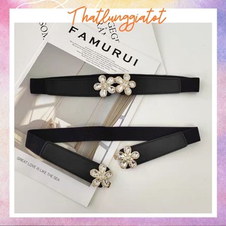 Đai váy bản nhỏ mặt hoa, phối đầm cá tính bản 3cm DV045 - Thắt Lưng Giá Tốt