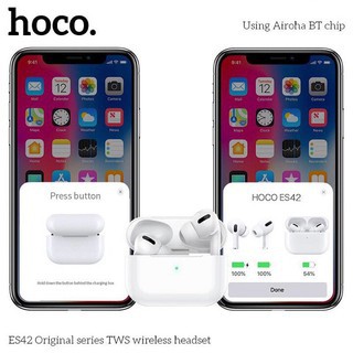 Tai nghe không dây airpods pro cao cấp kết nối bluetooth 5.0 với iPhone Samsung Hoco hỗ trợ sạc không dây