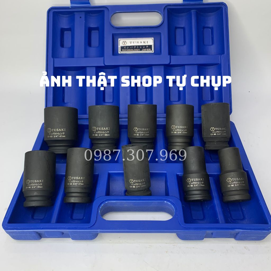 Bộ tuýp khẩu sửa chữa ô tô 3/4"-10 món TUSAKI