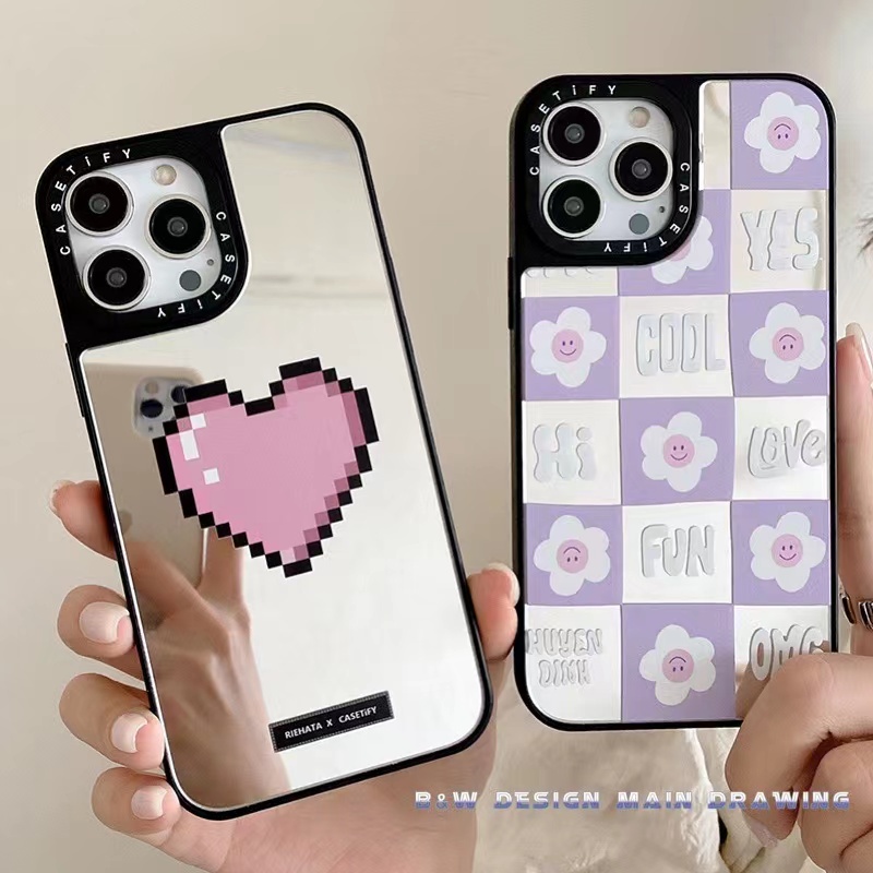 Ốp Điện Thoại Acrylic Cứng Tráng Gương Hình Hoa Cho iPhone 13 12 11 Pro MAX IX XS MAX XR i7 i8 Plus
