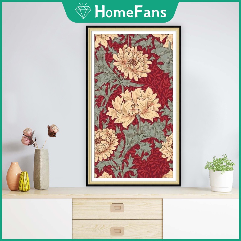 Bộ Tranh Đính Đá 5D Tự Làm 30x50cm Hình Hoa Dùng Để Trang Trí Nhà Cửa