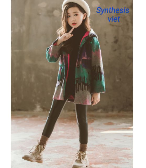 Áo khoác dạ bé gái