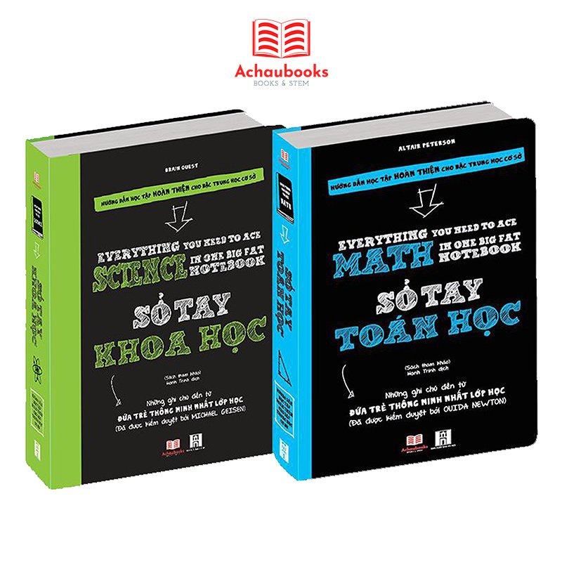 [Mã BMBAU50 giảm 7% đơn 99K] Sách Sổ tay toán học và sổ tay khoa học - Á Châu Books ( bộ 2 cuốn, lớp 4 - lớp 9 )