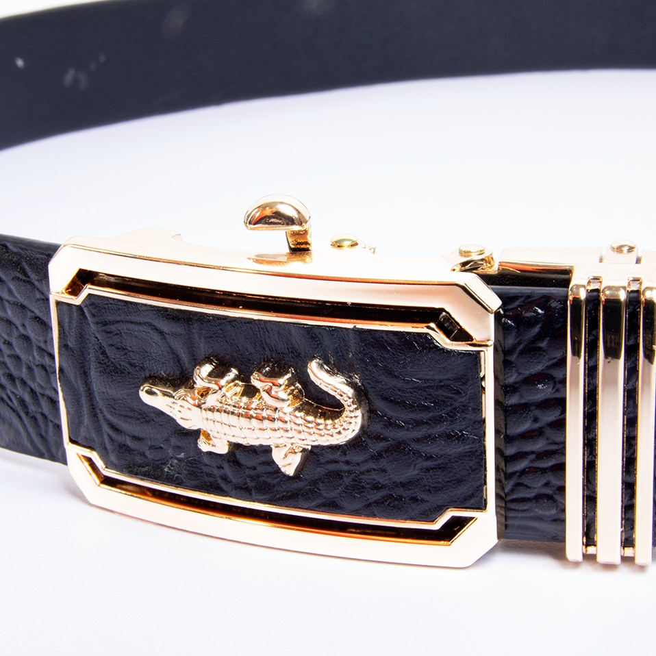 Thắt lưng bản to da thật - Dây nịch lưng da bò thật 100% vân cá sấu cao cấp