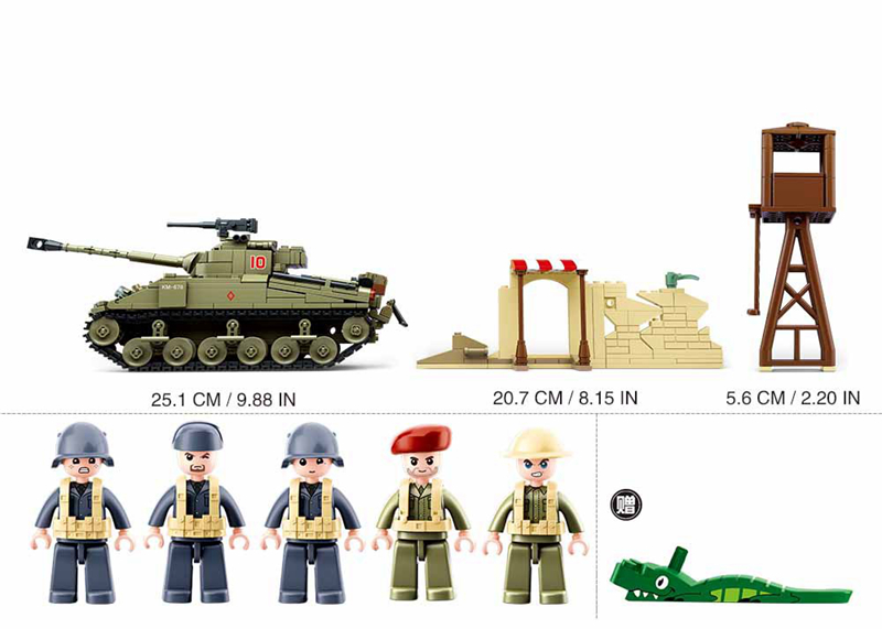 Quân đội Lego Chiến tranh thế giới Alamein chiến binh xe tăng chiến đấu sáng tạo xếp hình khối xây dựng đồ chơi trẻ em