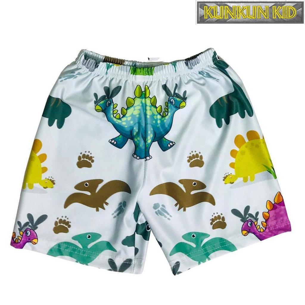 Bộ ba lỗ bé trai thun lạnh in 3D hình khủng long KunKun Kid BL218
