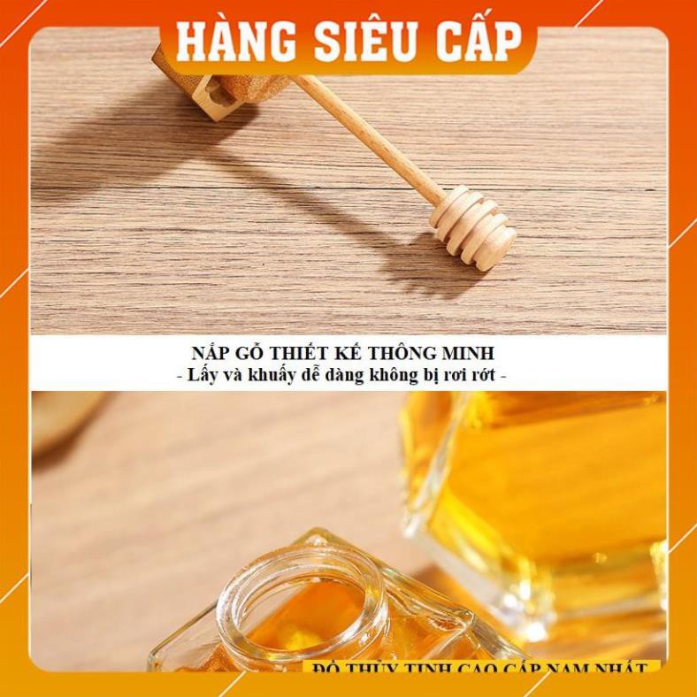 [ HÀNG LOẠI 1]  LỌ MẬT ONG HÌNH TỔ ONG 380ml