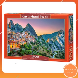 Bộ tranh ghép hình 1500 miếng Castorland puzzle (kích thước tranh 68x47cm) chủ đề Sunrise over Castelmezzalo