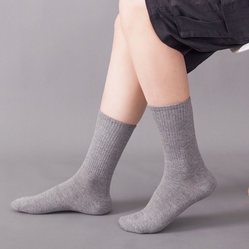 Vớ Cotton Màu Trơn Kiểu Dáng Đơn Giản Dành Cho Cả Nam Và Nữ