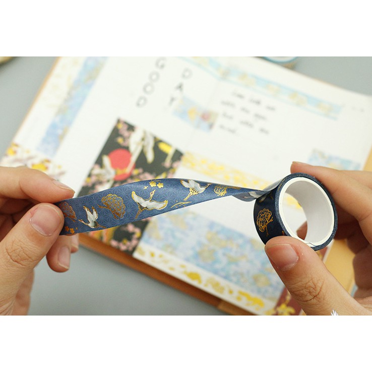 Bộ 5 Washi Tape Ánh Nhũ chủ đề cổ trang siêu dễ thương trang trí scrapbook, sổ tay planner,...