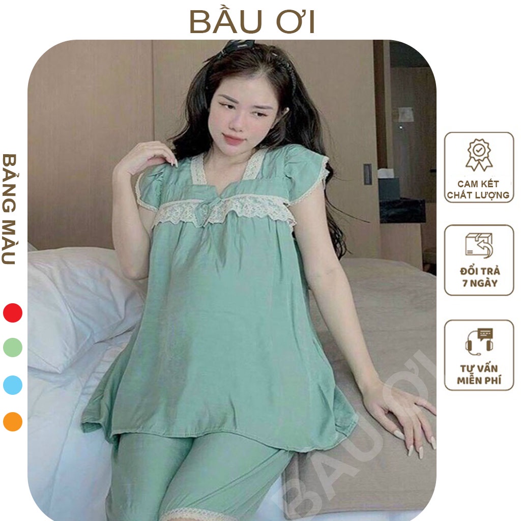 [BAUOI B14] BỘ ĐỒ BẦU LỬNG CHẤT ĐŨI LỤA MỀM MÁT MẶC SAU SINH THOẢI MÁI - QUẦN ÁO MẶC NHÀ CHO BÀ BẦU