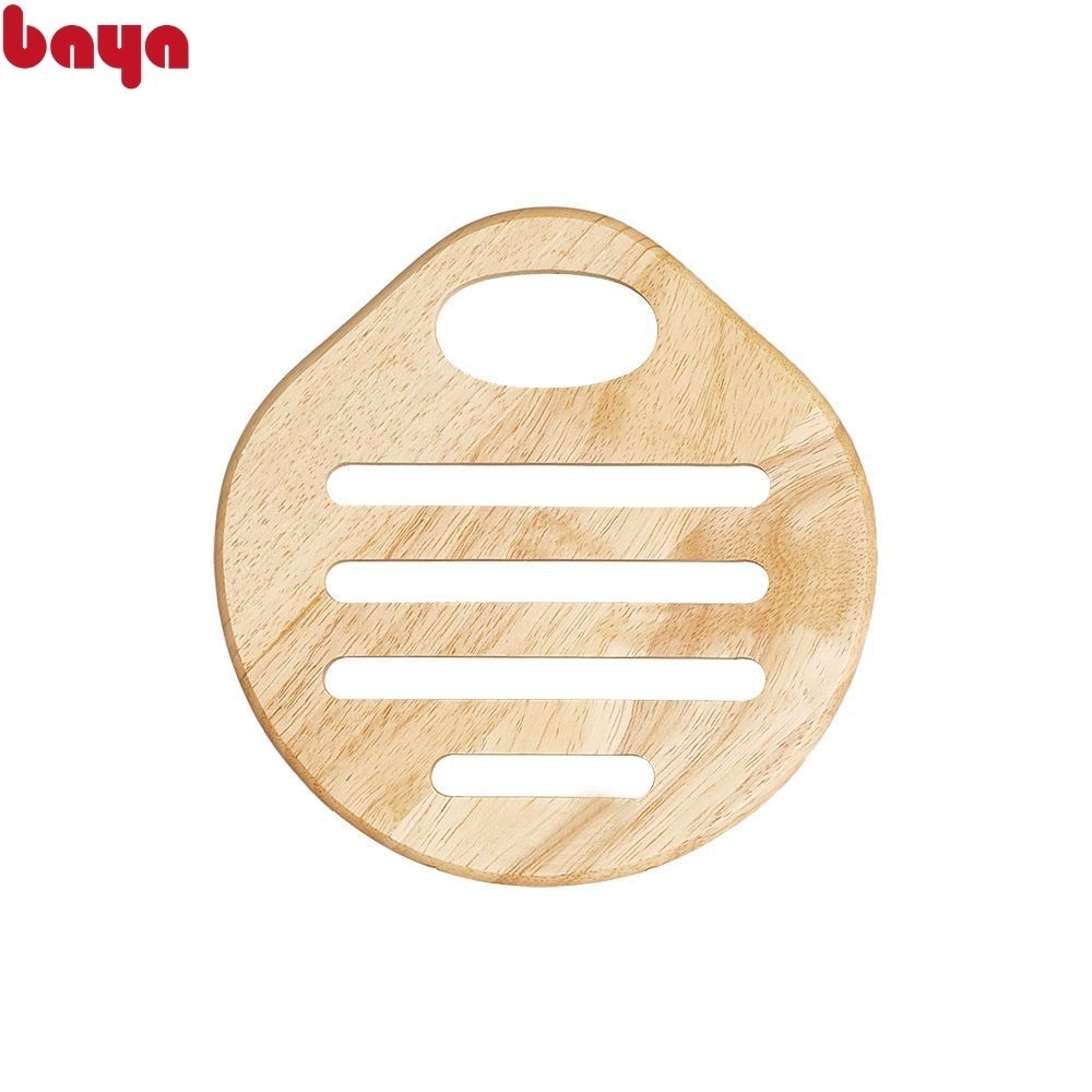Miếng Lót Nồi Bằng Gỗ Loại Tốt BAYA CLIFTON Chất Liệu Gỗ Cao Su Tự Nhiên Trang Trí Bàn Ăn Nhà Bếp