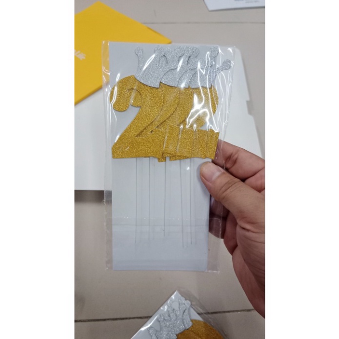 phụ kiện bánh kem [FREESHIP❤️] bộ 50 số vương miện vàng đủ số