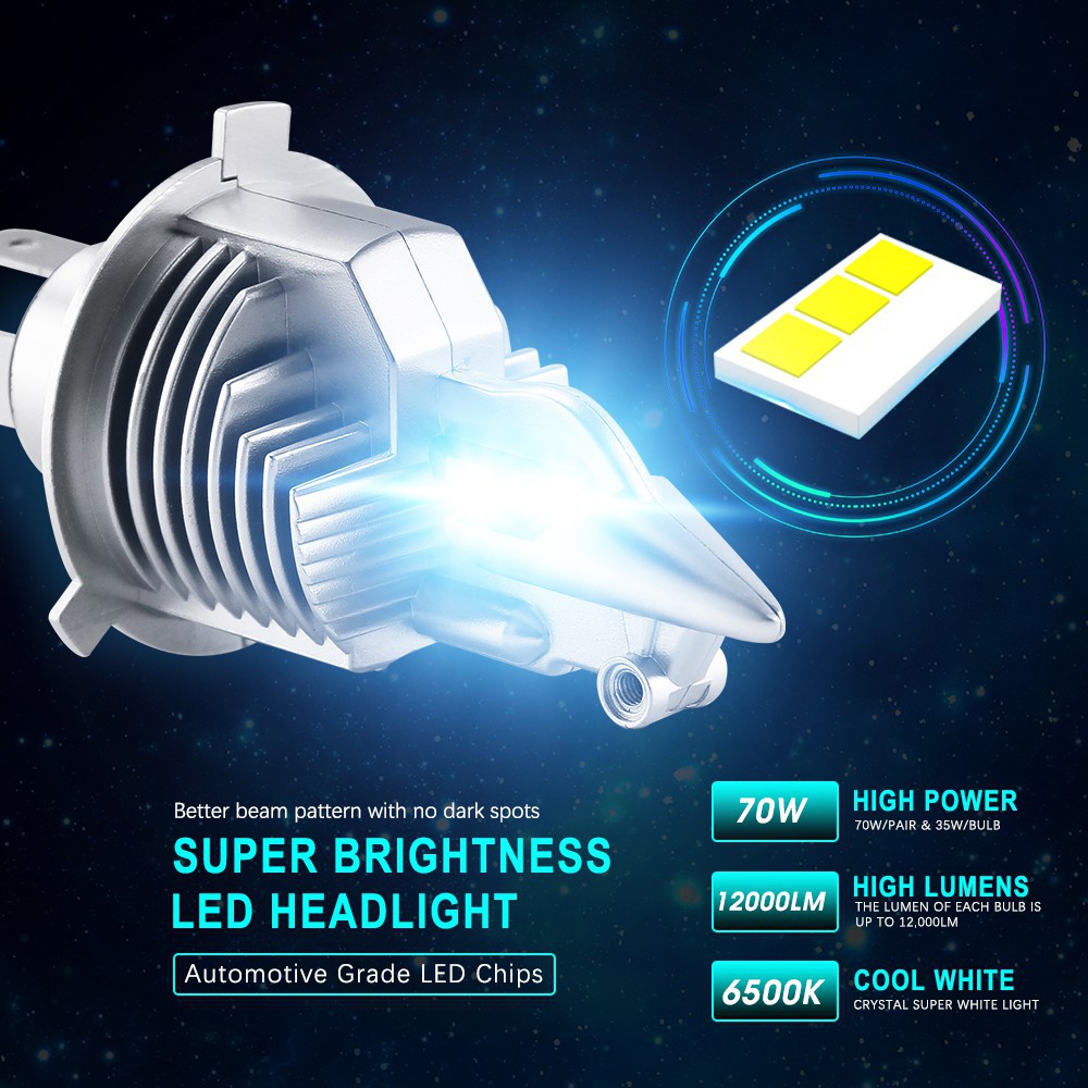 UNI-SHINE Đèn pha LED H4 100w 6000k CREE cho xe Honda Ex5 Ford chất lượng cao