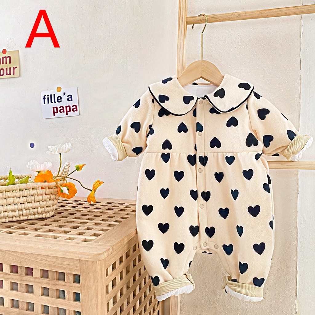 Sanlutoz Em bé Cô gái Mùa đông Bộ bodysuit Thời trang Trái tim nhỏ bé
