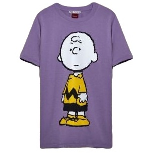 ZARA Áo Thun Nữ Tay Ngắn Dáng Rộng In Nhân Vật Hoạt Hình Charlie VIOLET Phong Cách Hàn Quốc Dễ Thương